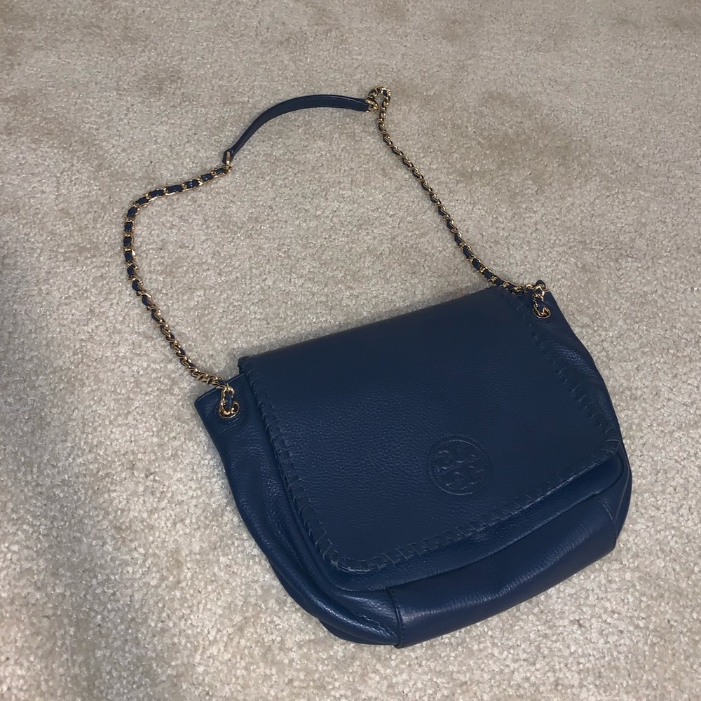 Tory Burch Navy Large Chain Strap Purse